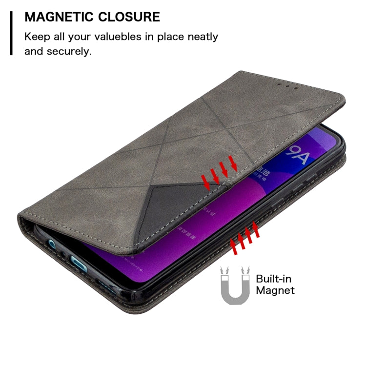 For Huawei Honor 9A Rhombus Texture Horizontal Flip Magnetic Leather Case with Holder & Card Slots & Wallet