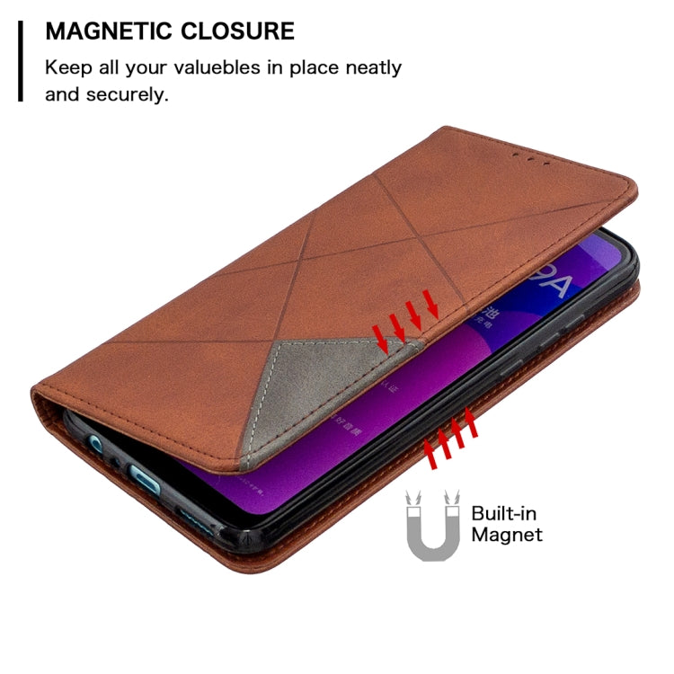 For Huawei Honor 9A Rhombus Texture Horizontal Flip Magnetic Leather Case with Holder & Card Slots & Wallet
