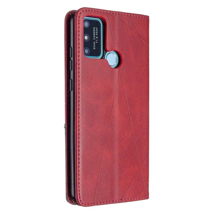 For Huawei Honor 9A Rhombus Texture Horizontal Flip Magnetic Leather Case with Holder & Card Slots & Wallet