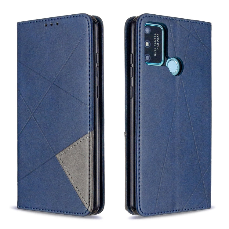 For Huawei Honor 9A Rhombus Texture Horizontal Flip Magnetic Leather Case with Holder & Card Slots & Wallet
