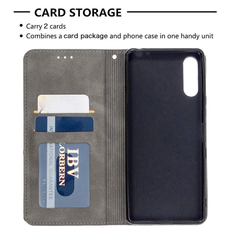 For Sony Xperia L4 Rhombus Texture Horizontal Flip Magnetic Leather Case with Holder & Card Slots & Wallet