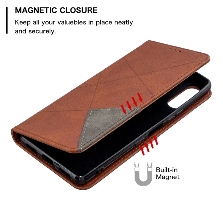 For Sony Xperia L4 Rhombus Texture Horizontal Flip Magnetic Leather Case with Holder & Card Slots & Wallet
