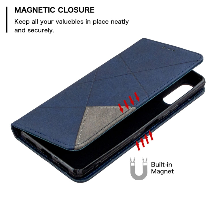 For Sony Xperia L4 Rhombus Texture Horizontal Flip Magnetic Leather Case with Holder & Card Slots & Wallet