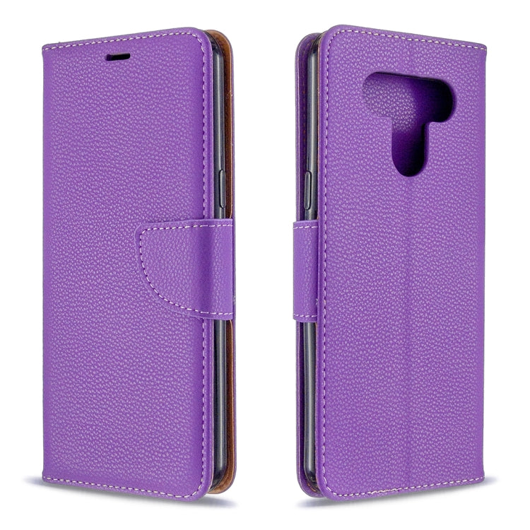 For LG K51 Litchi Texture Pure Color Horizontal Flip PU Leather Case with Holder & Card Slots & Wallet & Lanyard