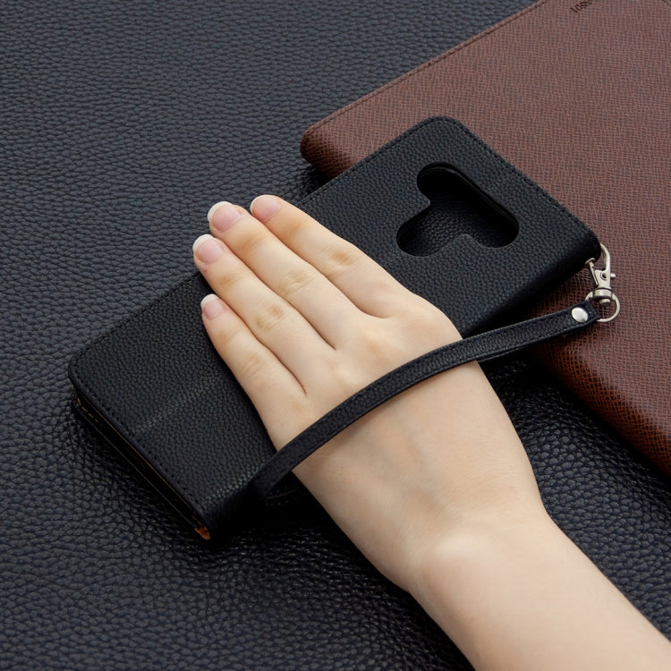 For LG K51 Litchi Texture Pure Color Horizontal Flip PU Leather Case with Holder & Card Slots & Wallet & Lanyard
