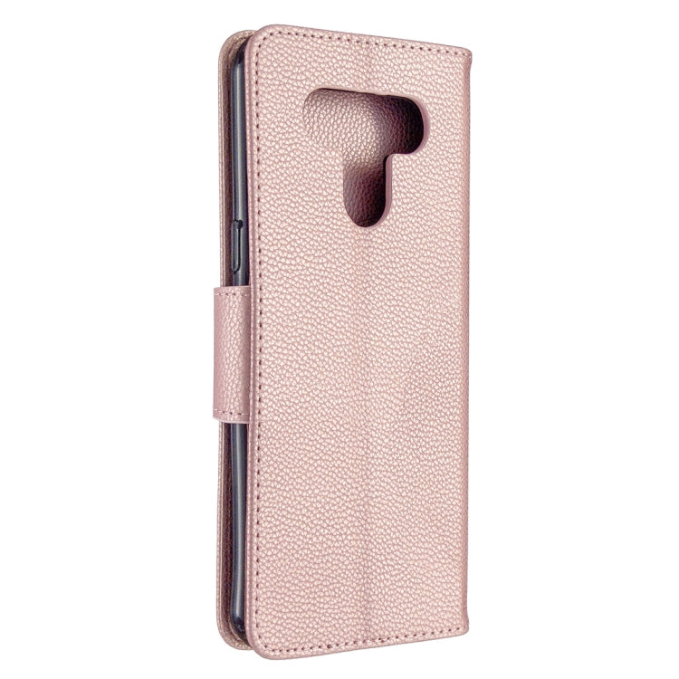 For LG K51 Litchi Texture Pure Color Horizontal Flip PU Leather Case with Holder & Card Slots & Wallet & Lanyard