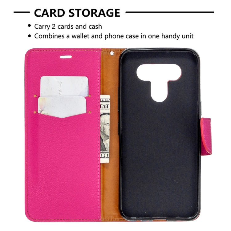 For LG K51 Litchi Texture Pure Color Horizontal Flip PU Leather Case with Holder & Card Slots & Wallet & Lanyard