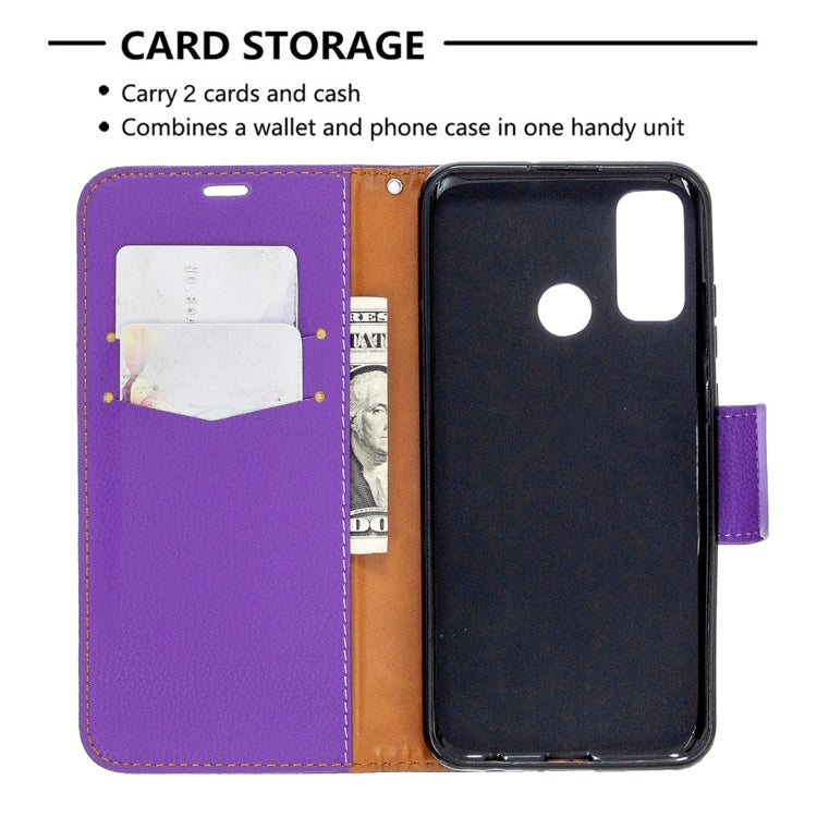 For Huawei P Smart (2020) Litchi Texture Pure Color Horizontal Flip PU Leather Case with Holder & Card Slots & Wallet & Lanyard