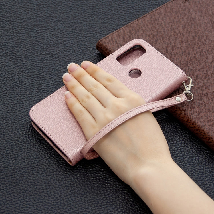 For Huawei P Smart (2020) Litchi Texture Pure Color Horizontal Flip PU Leather Case with Holder & Card Slots & Wallet & Lanyard