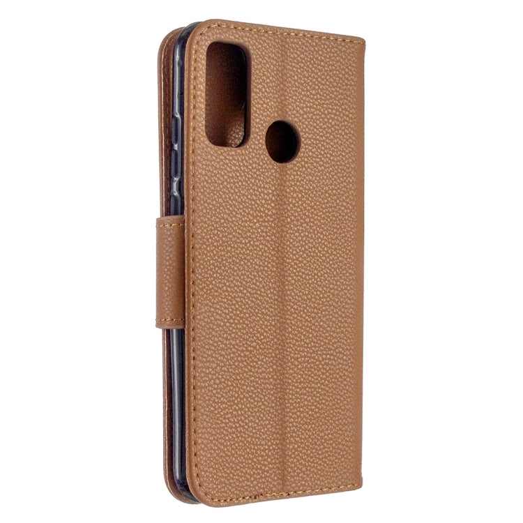 For Huawei P Smart (2020) Litchi Texture Pure Color Horizontal Flip PU Leather Case with Holder & Card Slots & Wallet & Lanyard
