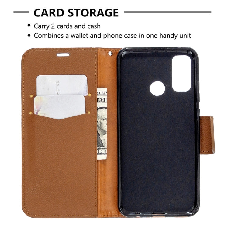 For Huawei P Smart (2020) Litchi Texture Pure Color Horizontal Flip PU Leather Case with Holder & Card Slots & Wallet & Lanyard