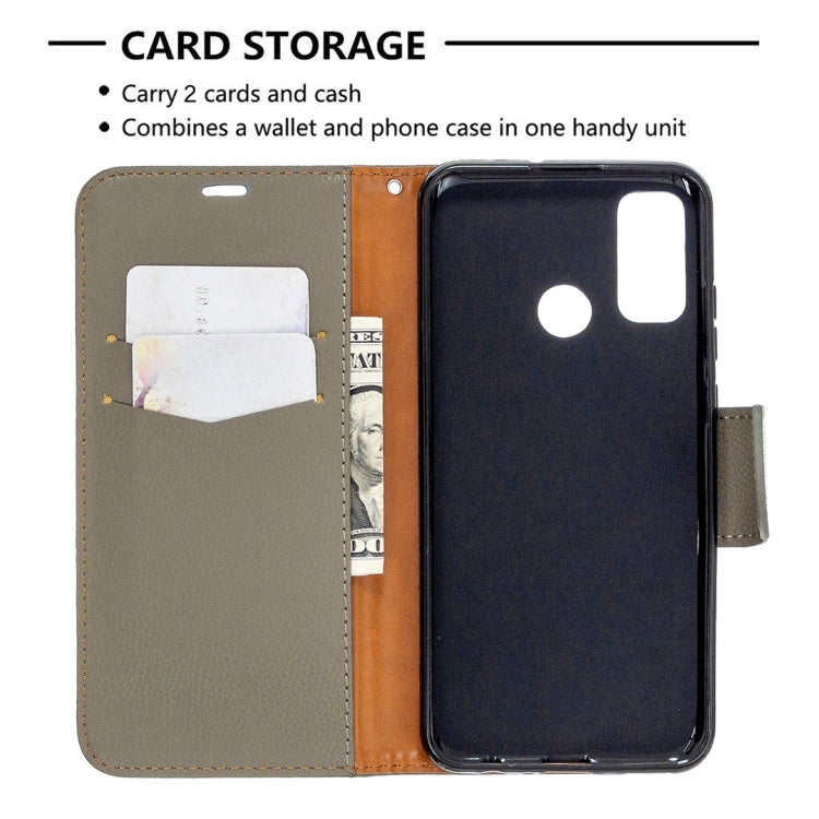 For Huawei P Smart (2020) Litchi Texture Pure Color Horizontal Flip PU Leather Case with Holder & Card Slots & Wallet & Lanyard
