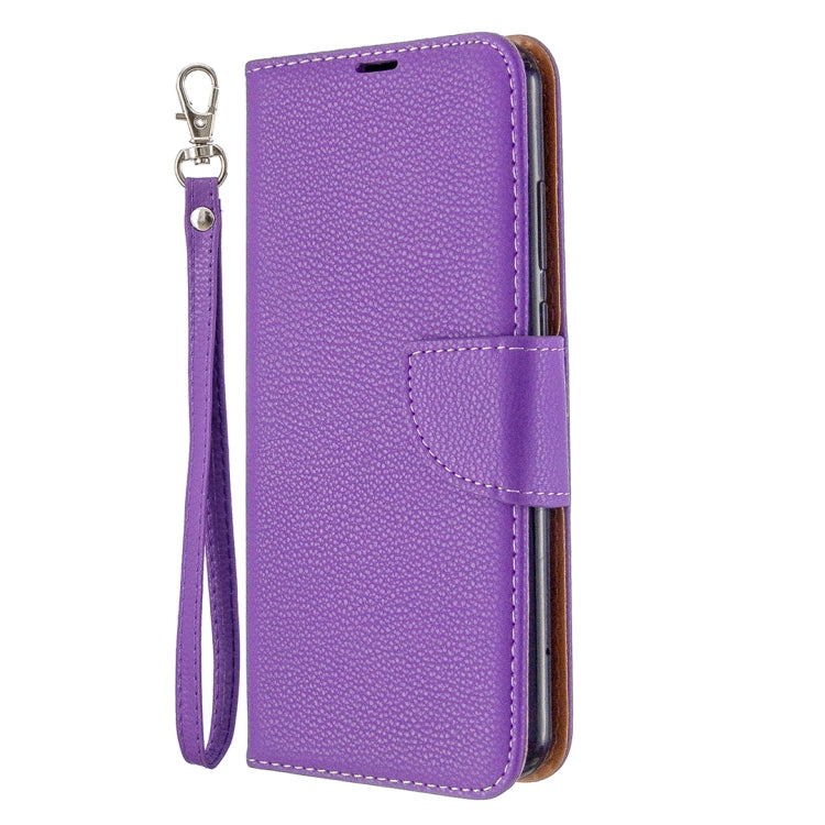 For Huawei Y6P Litchi Texture Pure Color Horizontal Flip PU Leather Case with Holder & Card Slots & Wallet & Lanyard