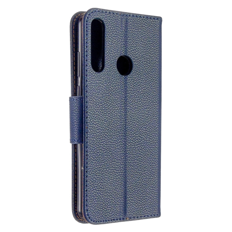 For Huawei Y6P Litchi Texture Pure Color Horizontal Flip PU Leather Case with Holder & Card Slots & Wallet & Lanyard