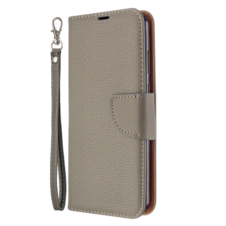 For Huawei Y6P Litchi Texture Pure Color Horizontal Flip PU Leather Case with Holder & Card Slots & Wallet & Lanyard