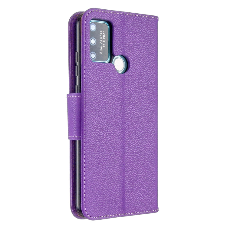 For Huawei Honor 9A Litchi Texture Pure Color Horizontal Flip PU Leather Case with Holder & Card Slots & Wallet & Lanyard
