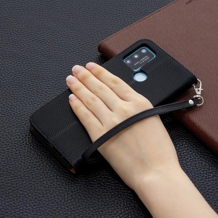 For Huawei Honor 9A Litchi Texture Pure Color Horizontal Flip PU Leather Case with Holder & Card Slots & Wallet & Lanyard