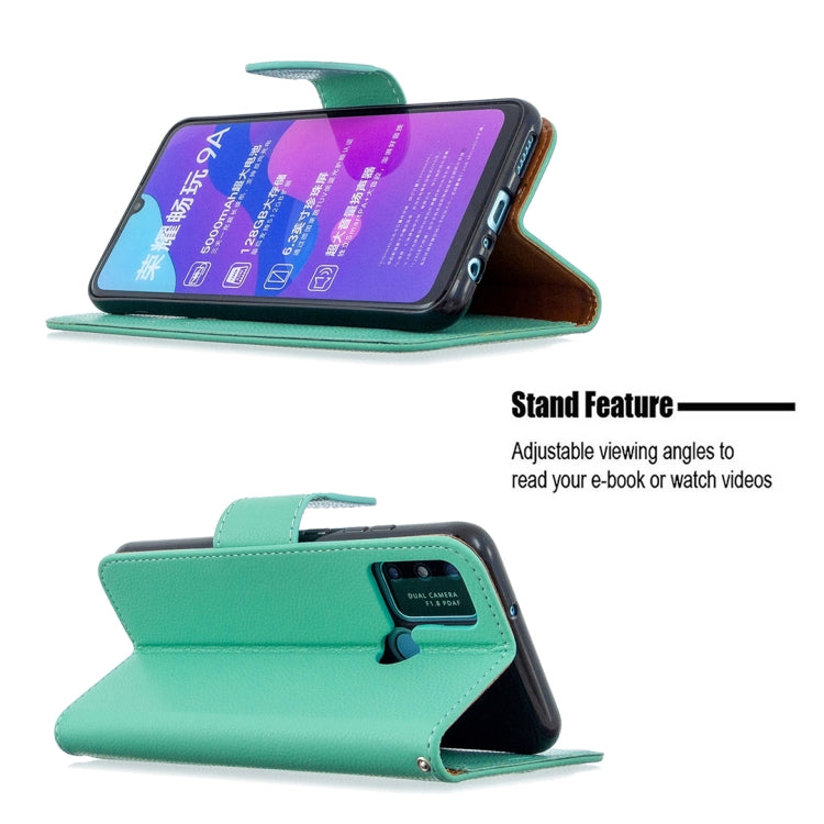 For Huawei Honor 9A Litchi Texture Pure Color Horizontal Flip PU Leather Case with Holder & Card Slots & Wallet & Lanyard