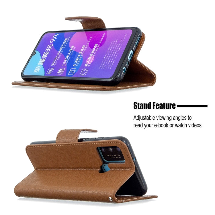 For Huawei Honor 9A Litchi Texture Pure Color Horizontal Flip PU Leather Case with Holder & Card Slots & Wallet & Lanyard