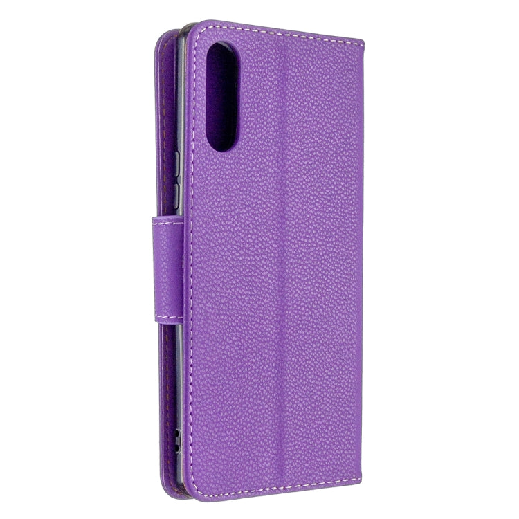 For Sony Xperia L4 Litchi Texture Pure Color Horizontal Flip PU Leather Case with Holder & Card Slots & Wallet & Lanyard