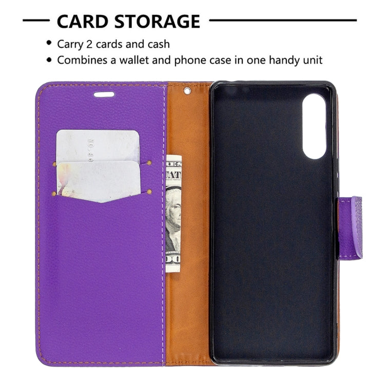 For Sony Xperia L4 Litchi Texture Pure Color Horizontal Flip PU Leather Case with Holder & Card Slots & Wallet & Lanyard