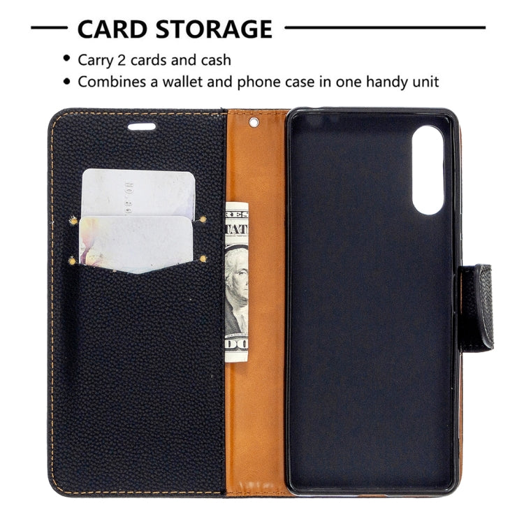 For Sony Xperia L4 Litchi Texture Pure Color Horizontal Flip PU Leather Case with Holder & Card Slots & Wallet & Lanyard