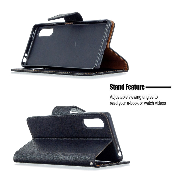 For Sony Xperia L4 Litchi Texture Pure Color Horizontal Flip PU Leather Case with Holder & Card Slots & Wallet & Lanyard