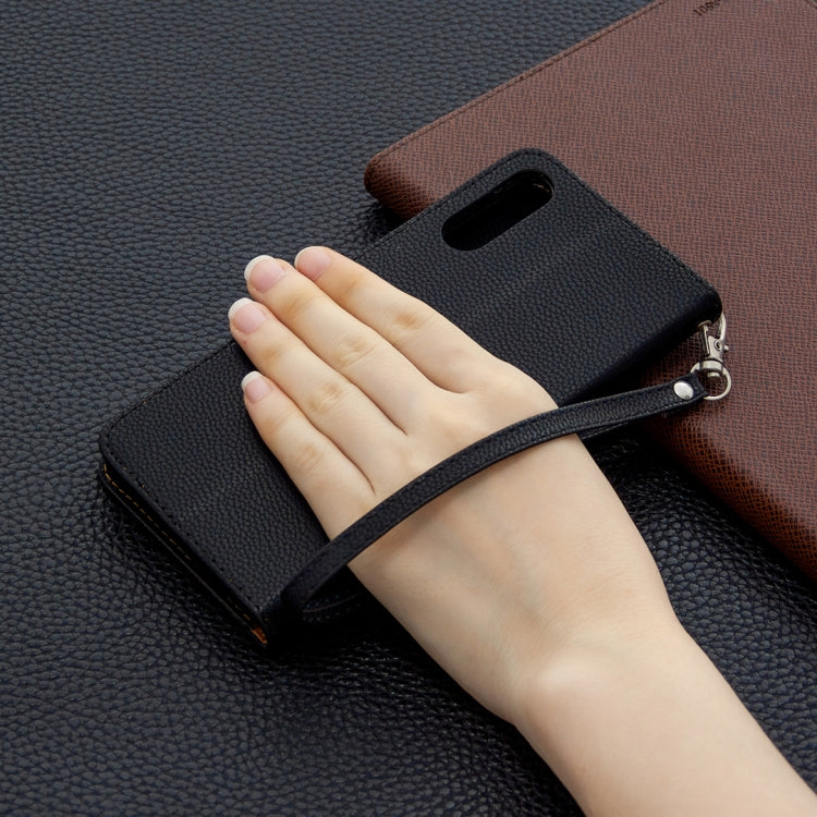 For Sony Xperia L4 Litchi Texture Pure Color Horizontal Flip PU Leather Case with Holder & Card Slots & Wallet & Lanyard