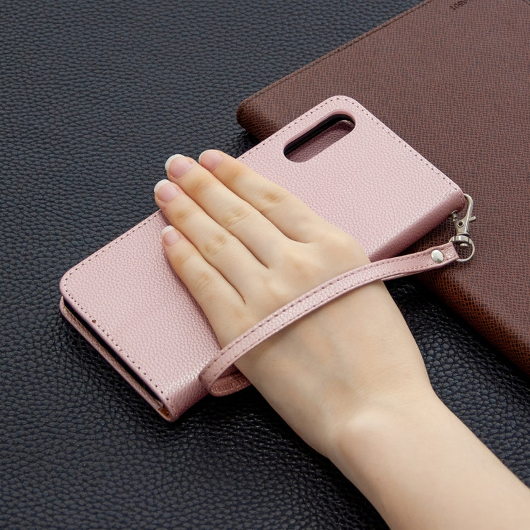 For Sony Xperia L4 Litchi Texture Pure Color Horizontal Flip PU Leather Case with Holder & Card Slots & Wallet & Lanyard