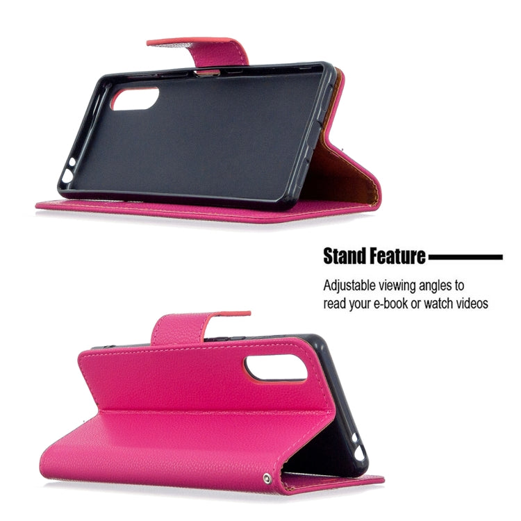 For Sony Xperia L4 Litchi Texture Pure Color Horizontal Flip PU Leather Case with Holder & Card Slots & Wallet & Lanyard