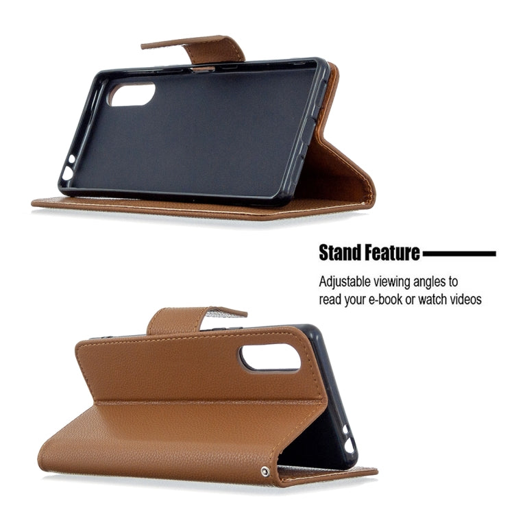 For Sony Xperia L4 Litchi Texture Pure Color Horizontal Flip PU Leather Case with Holder & Card Slots & Wallet & Lanyard