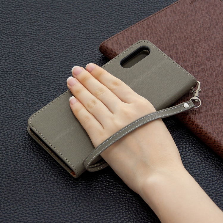 For Sony Xperia L4 Litchi Texture Pure Color Horizontal Flip PU Leather Case with Holder & Card Slots & Wallet & Lanyard