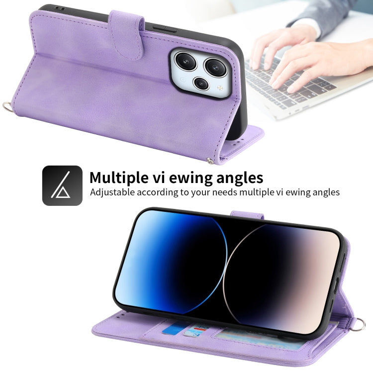 For Xiaomi Redmi 12 4G Skin-feel Flowers Embossed Wallet Leather Phone Case