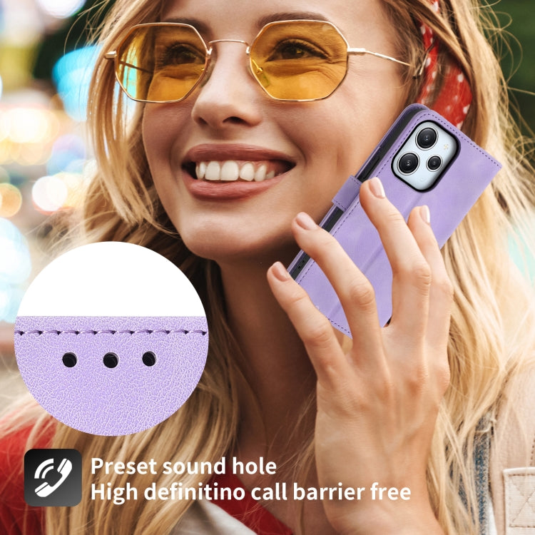 For Xiaomi Redmi 12 4G Skin-feel Flowers Embossed Wallet Leather Phone Case