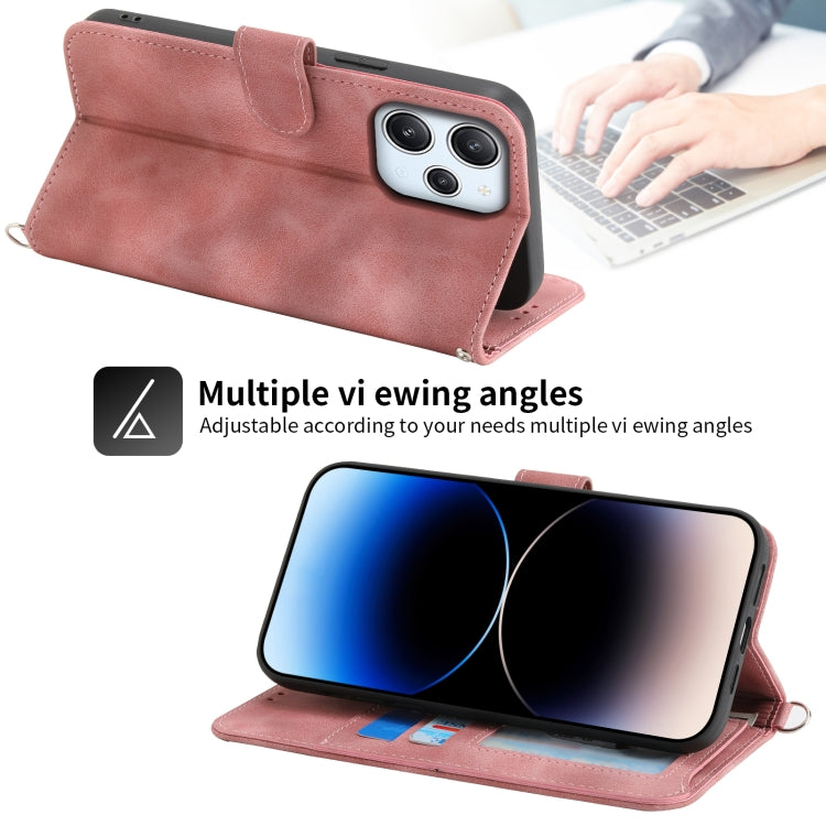 For Xiaomi Redmi 12 4G Skin-feel Flowers Embossed Wallet Leather Phone Case