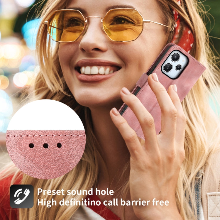 For Xiaomi Redmi 12 4G Skin-feel Flowers Embossed Wallet Leather Phone Case