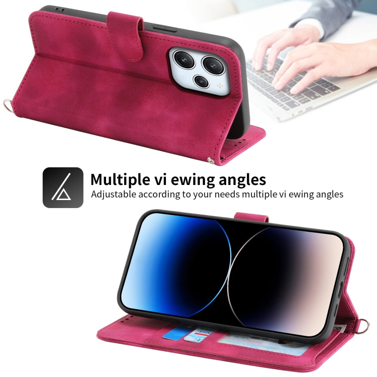 For Xiaomi Redmi 12 4G Skin-feel Flowers Embossed Wallet Leather Phone Case