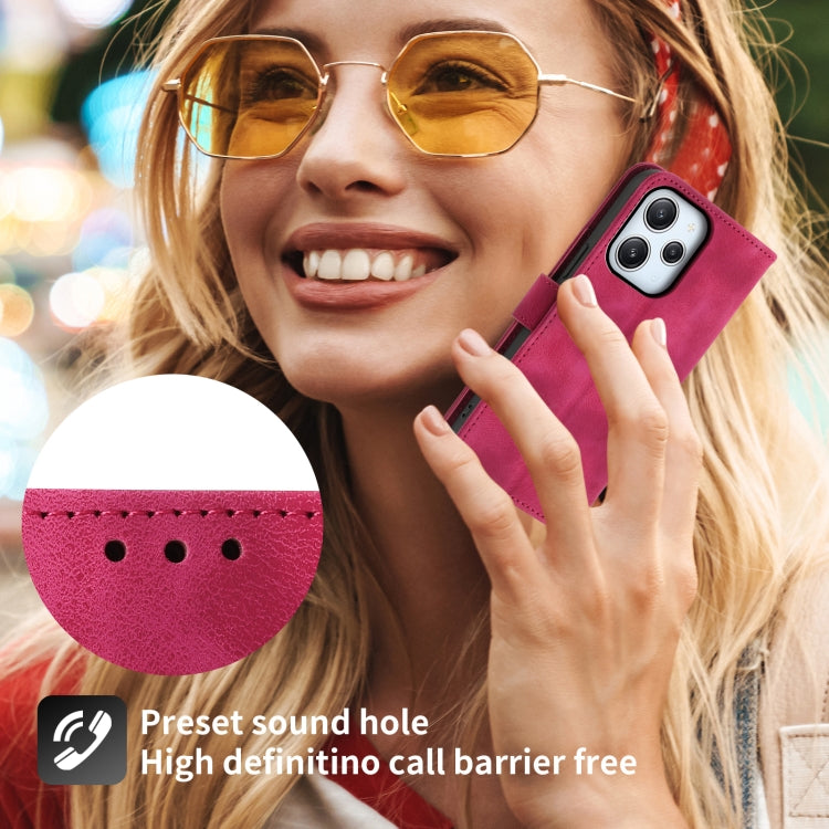 For Xiaomi Redmi 12 4G Skin-feel Flowers Embossed Wallet Leather Phone Case