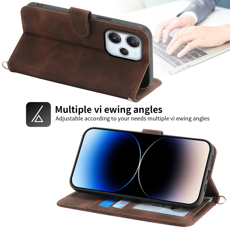 For Xiaomi Redmi 12 4G Skin-feel Flowers Embossed Wallet Leather Phone Case