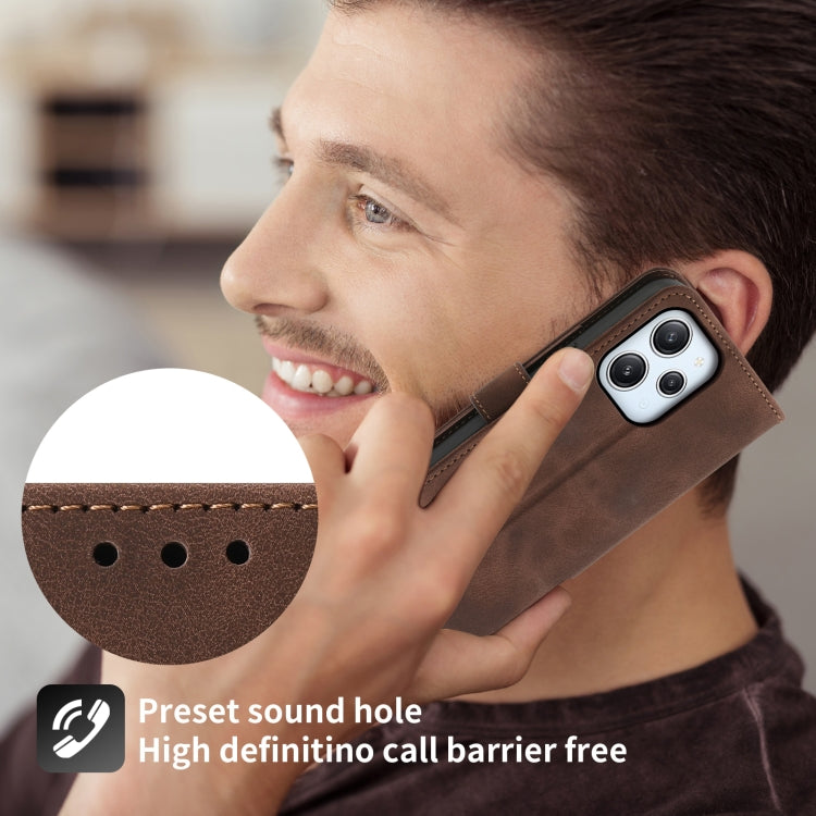 For Xiaomi Redmi 12 4G Skin-feel Flowers Embossed Wallet Leather Phone Case