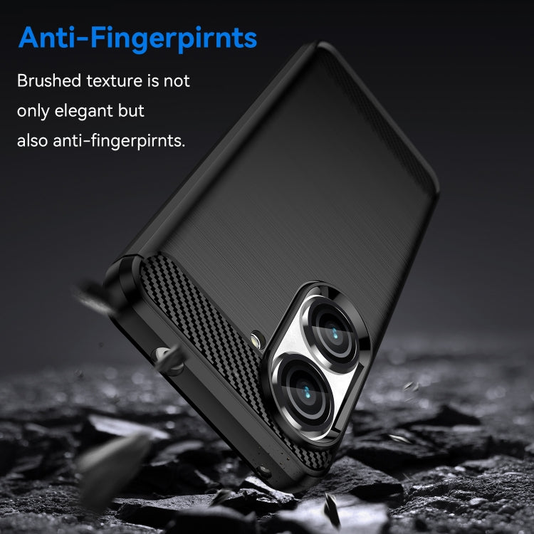 For Asus Zenfone 10 Brushed Texture Carbon Fiber TPU Case