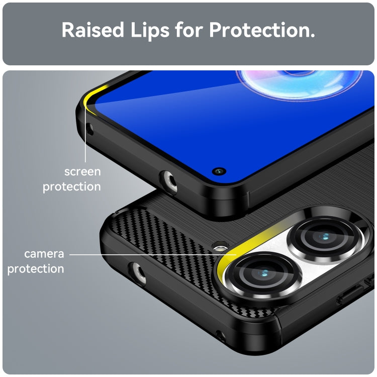 For Asus Zenfone 10 Brushed Texture Carbon Fiber TPU Case
