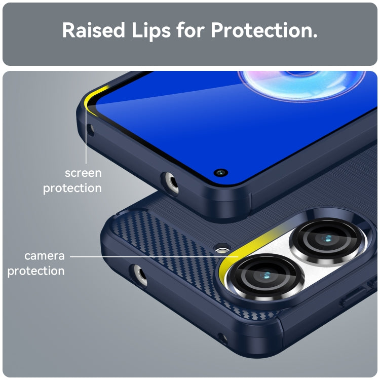 For Asus Zenfone 10 Brushed Texture Carbon Fiber TPU Case