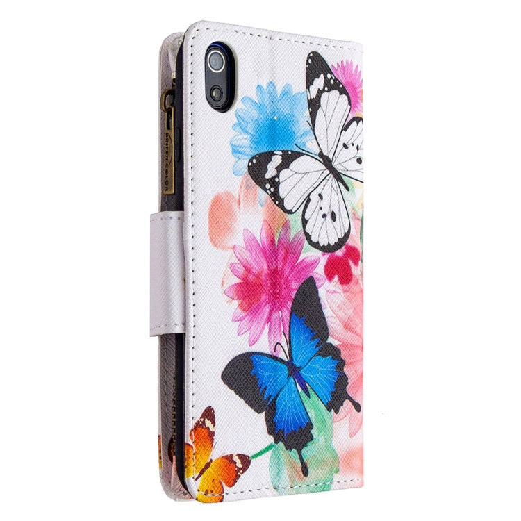 For Xiaomi Redmi 7A Colored Drawing Pattern Zipper Horizontal Flip Leather Case with Holder & Card Slots & Wallet