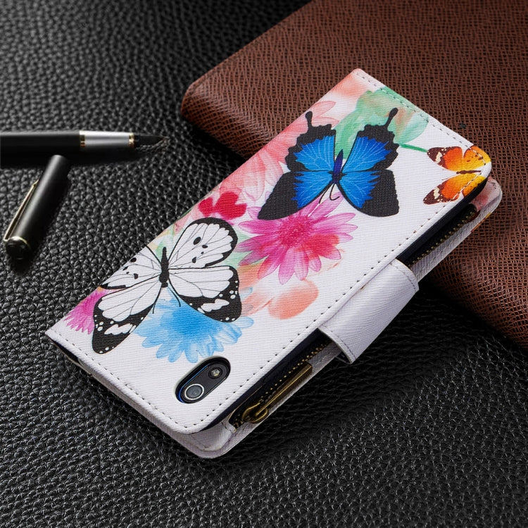 For Xiaomi Redmi 7A Colored Drawing Pattern Zipper Horizontal Flip Leather Case with Holder & Card Slots & Wallet