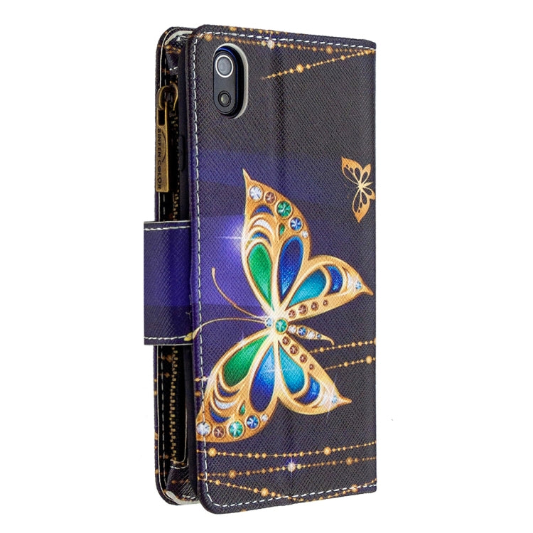 For Xiaomi Redmi 7A Colored Drawing Pattern Zipper Horizontal Flip Leather Case with Holder & Card Slots & Wallet