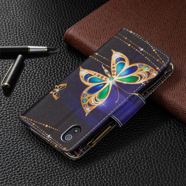 For Xiaomi Redmi 7A Colored Drawing Pattern Zipper Horizontal Flip Leather Case with Holder & Card Slots & Wallet