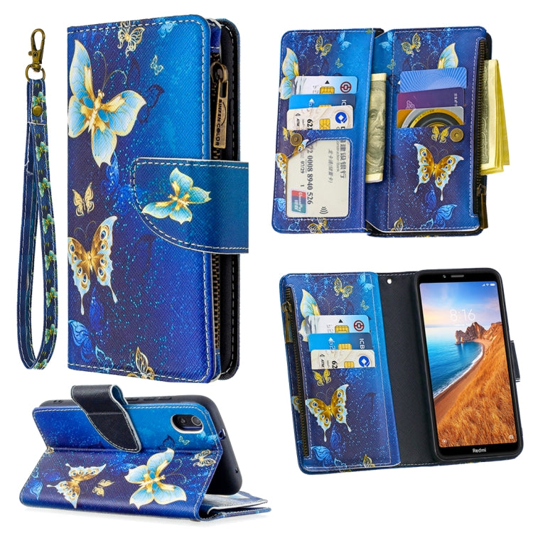 For Xiaomi Redmi 7A Colored Drawing Pattern Zipper Horizontal Flip Leather Case with Holder & Card Slots & Wallet