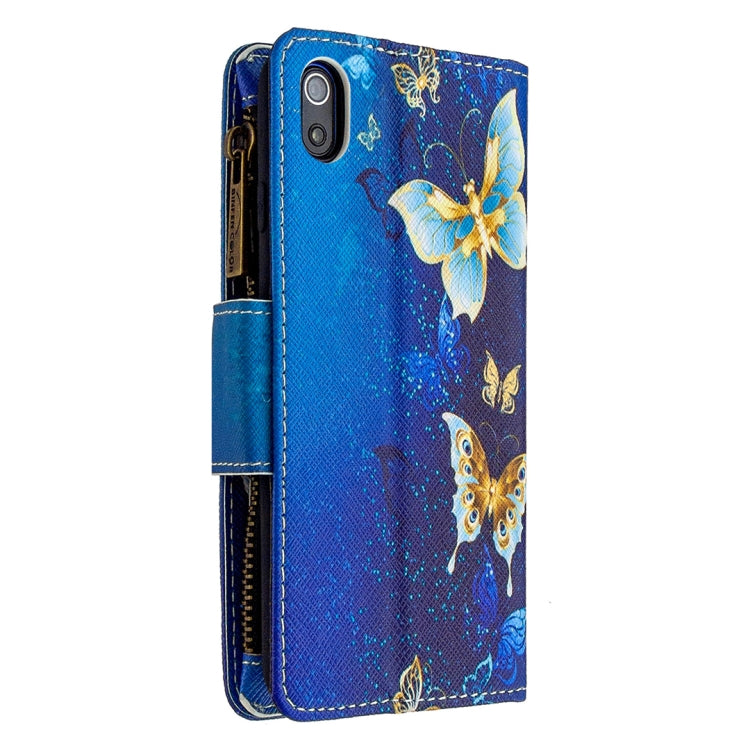 For Xiaomi Redmi 7A Colored Drawing Pattern Zipper Horizontal Flip Leather Case with Holder & Card Slots & Wallet