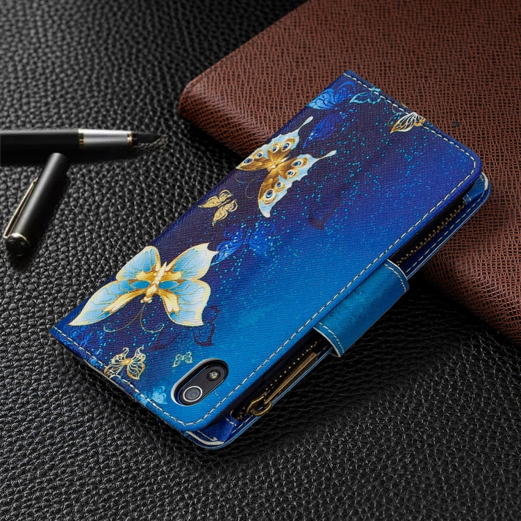 For Xiaomi Redmi 7A Colored Drawing Pattern Zipper Horizontal Flip Leather Case with Holder & Card Slots & Wallet